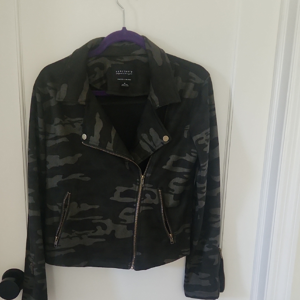 Sanctuary Women's Black and Gray Bomber Jacket